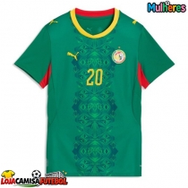 Camisa de Futebol Senegal Habib Diallo #20 Equipamento Secundário Mulheres Mundo 2026 Manga Curta